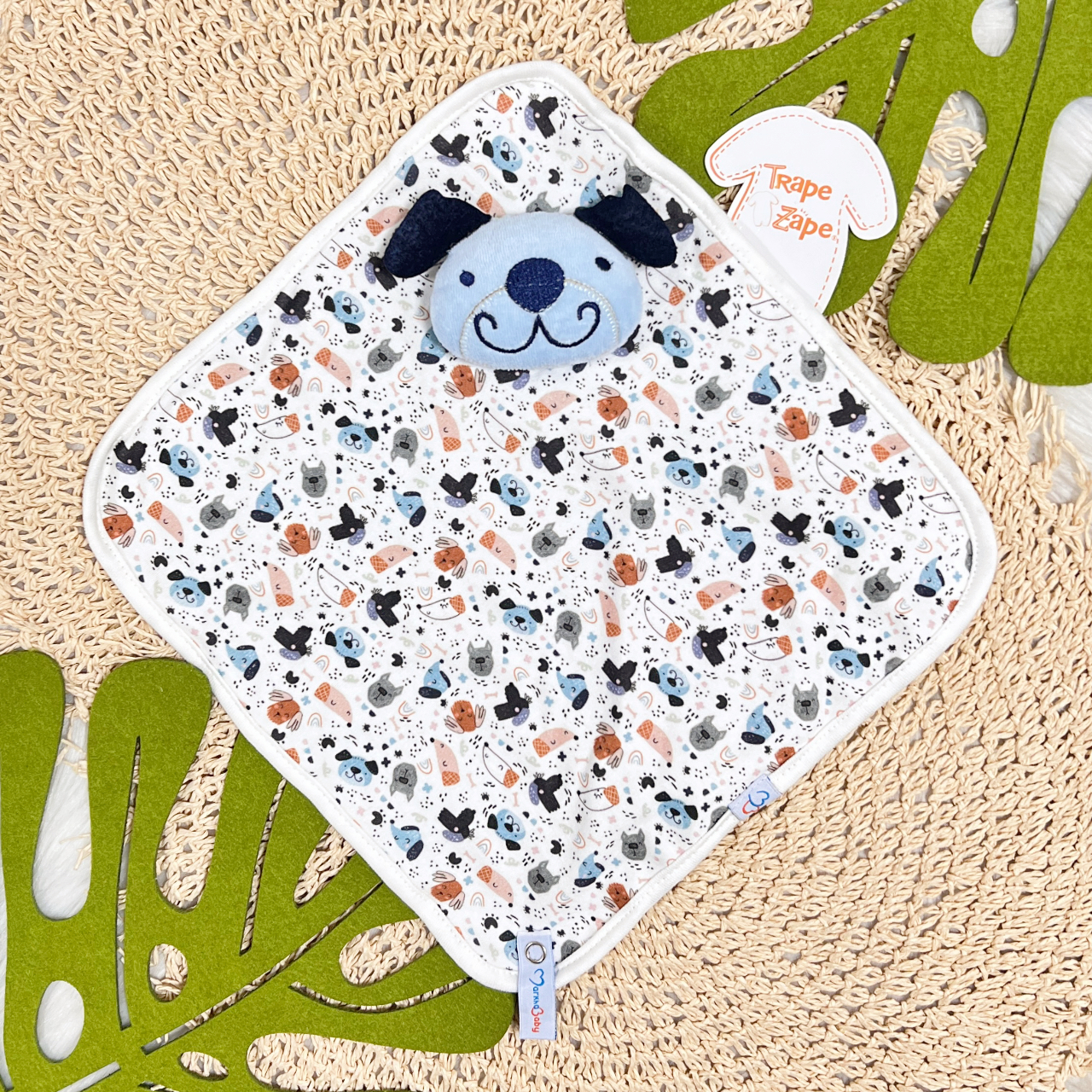 Naninha Enxoval - Cachorrinho - Azul Jeans e Off White